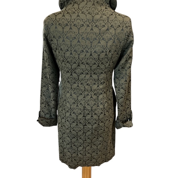 SHANGHAI SOHO Long Brocade Jacket Size Large Green Gorgeous Fabric - Picture 4 of 11